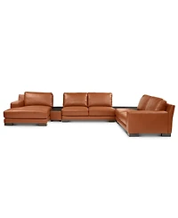 Closeout! Darrium 5-Pc. Leather Chaise Sectional with Corner Table & Console, Created for Macy's