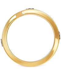 Italian Gold Rivet Coil Statement Ring 10k & White