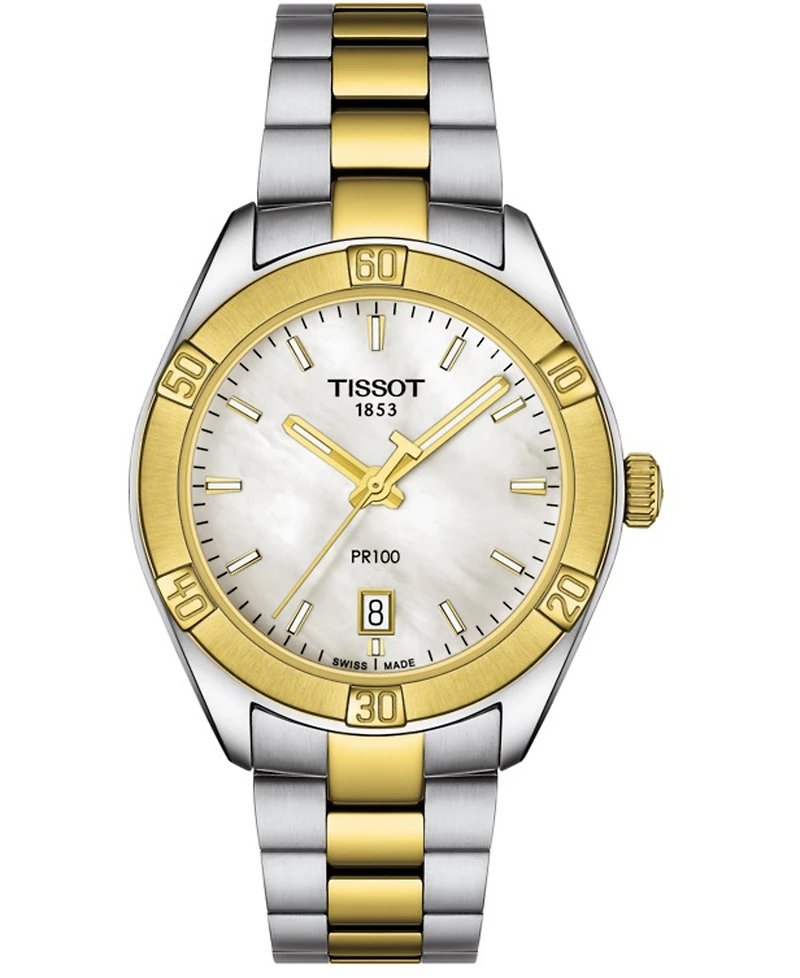 Tissot Women's Swiss Pr 100 Sport Chic T-Classic Two-Tone Stainless Steel Bracelet Watch 36mm