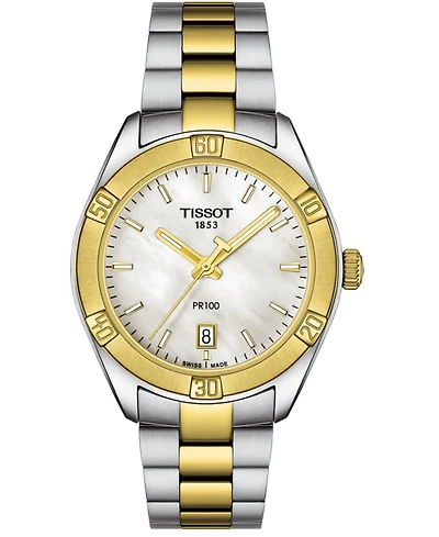 Tissot Women's Swiss Pr 100 Sport Chic T-Classic Two-Tone Stainless Steel Bracelet Watch 36mm