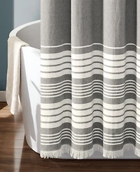 Lush Decor Nantucket Yarn Dyed Cotton Shower Curtain, 72" x
