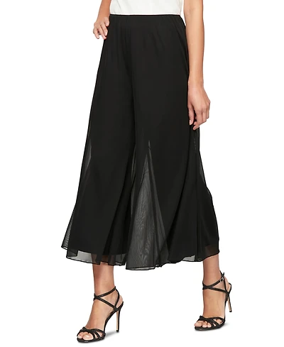 Alex Evenings Petite Chiffon Wide-Leg Cropped Pants