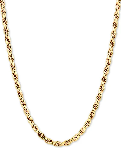 Rope Link 18" Chain Necklace in 18k Gold-Plated Sterling Silver