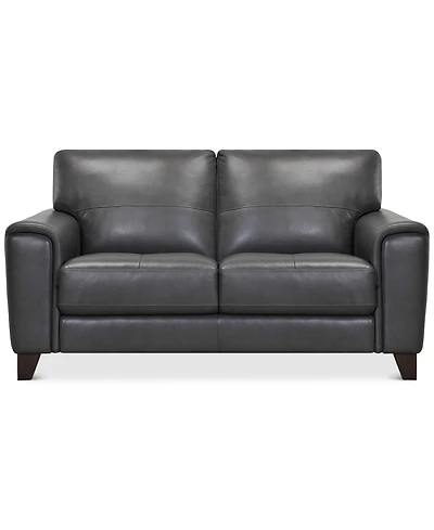 Brayna 65" Classic Leather Loveseat, Created for Macy's