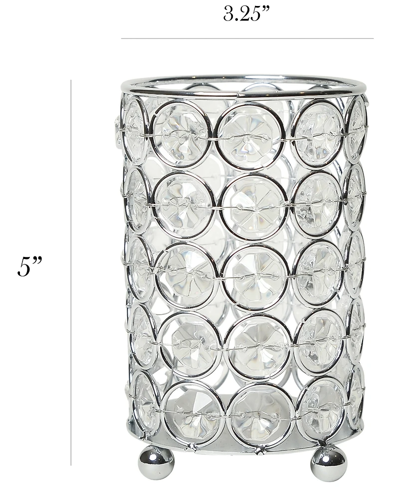 Elegant Designs Elipse Crystal Decorative Flower Vase, Candle Holder