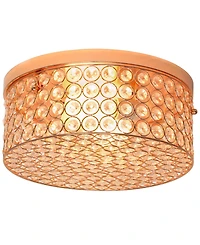 Elegant Designs Elipse Crystal 2 Light Round Ceiling Flush Mount