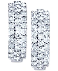Diamond Pave Small Huggie Hoop Earrings (1 ct. t.w.) in 14k White Gold