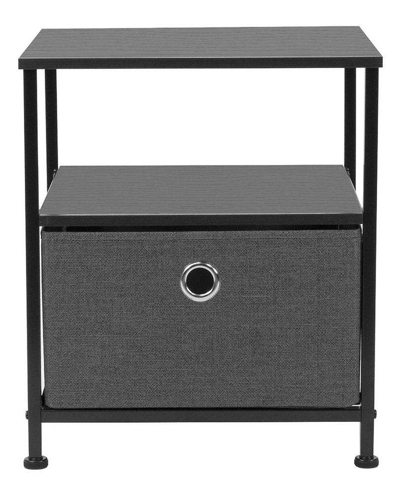 Sorbus 1 Drawers Nightstand with Shelf - Steel Frame, Wood Top & Easy Pull Fabric Bins Perfect for Home, Bedroom
