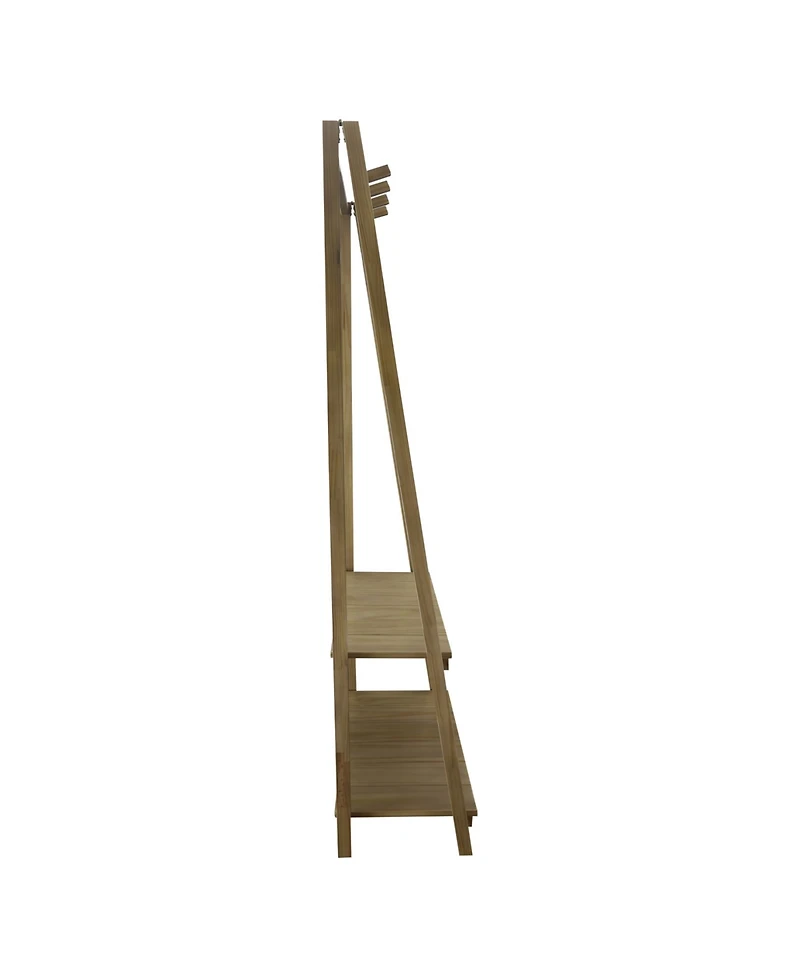 Yu Shan Essex Folding Coat Rack with 2 Shelves