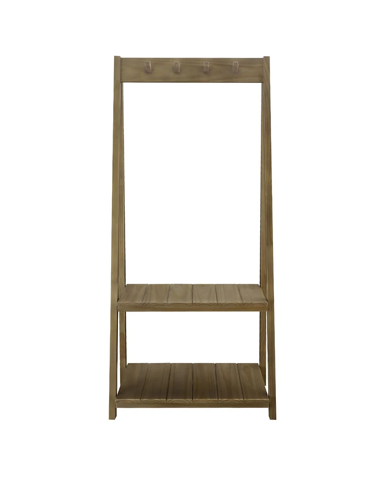 Yu Shan Essex Folding Coat Rack with 2 Shelves
