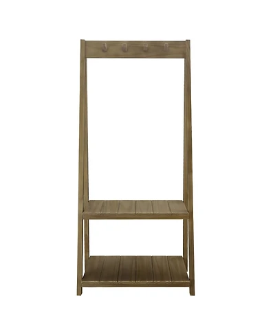 Yu Shan Essex Folding Coat Rack with 2 Shelves