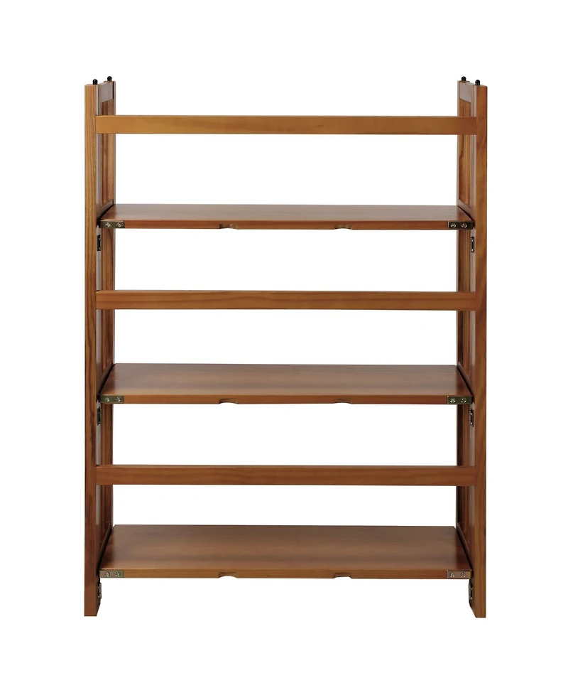 Yu Shan 3-Shelf Folding Stackable 27.5" Wide Bookcase