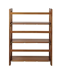 Yu Shan 3-Shelf Folding Stackable 27.5" Wide Bookcase