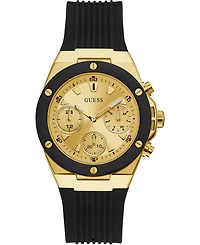 Guess Unisex Black Silicone Strap Watch 39mm