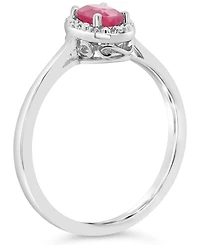 Sapphire (5/8 ct. t.w.) and Diamond Accent Ring Sterling Silver (Also Ruby