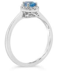 Swiss Blue Topaz (1/2 ct. t.w.) and Diamond Accent Pear Teardrop Ring Sterling Silver (Also Available Other Gemstones)