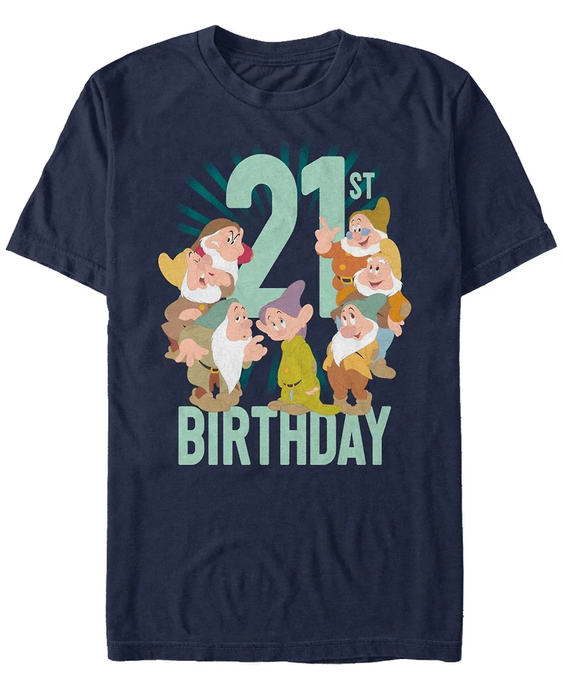 Fifth Sun Men's Dwarves 21 Birthday Short Sleeve Crew T-shirt