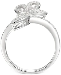 Diamond Leaf-Inspired Statement Ring (1/4 ct. t.w.) in Sterling Silver