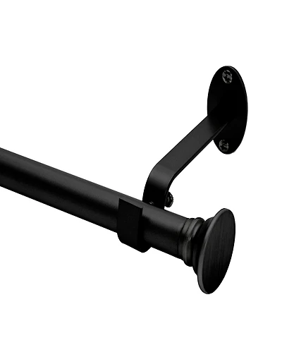 Elrene Home Fashions Shaker 0.75" Diameter Adjustable Curtain Rod Set with Minamilist Cap Finials