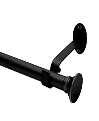 Elrene Home Fashions Shaker 0.75" Diameter Adjustable Curtain Rod Set with Minamilist Cap Finials