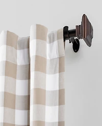 Elrene Home Fashions Florence 1" Diameter Adjustable Curtain Rod Set with Decorative Square Finials