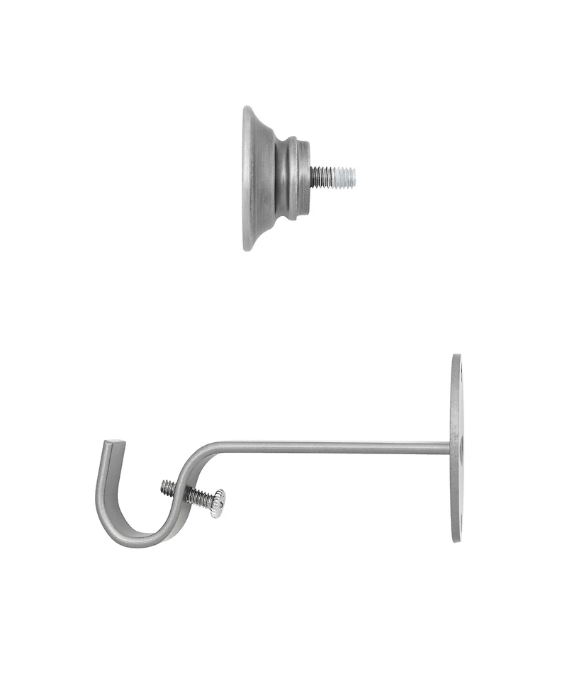 Elrene Home Fashions Shaker 0.75" Diameter Adjustable Curtain Rod Set with Minamilist Cap Finials