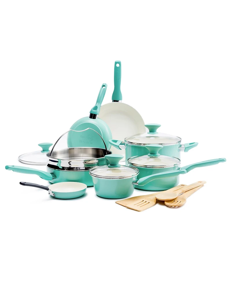 GreenPan Rio Ceramic Nonstick Cookware Set, 16 Piece