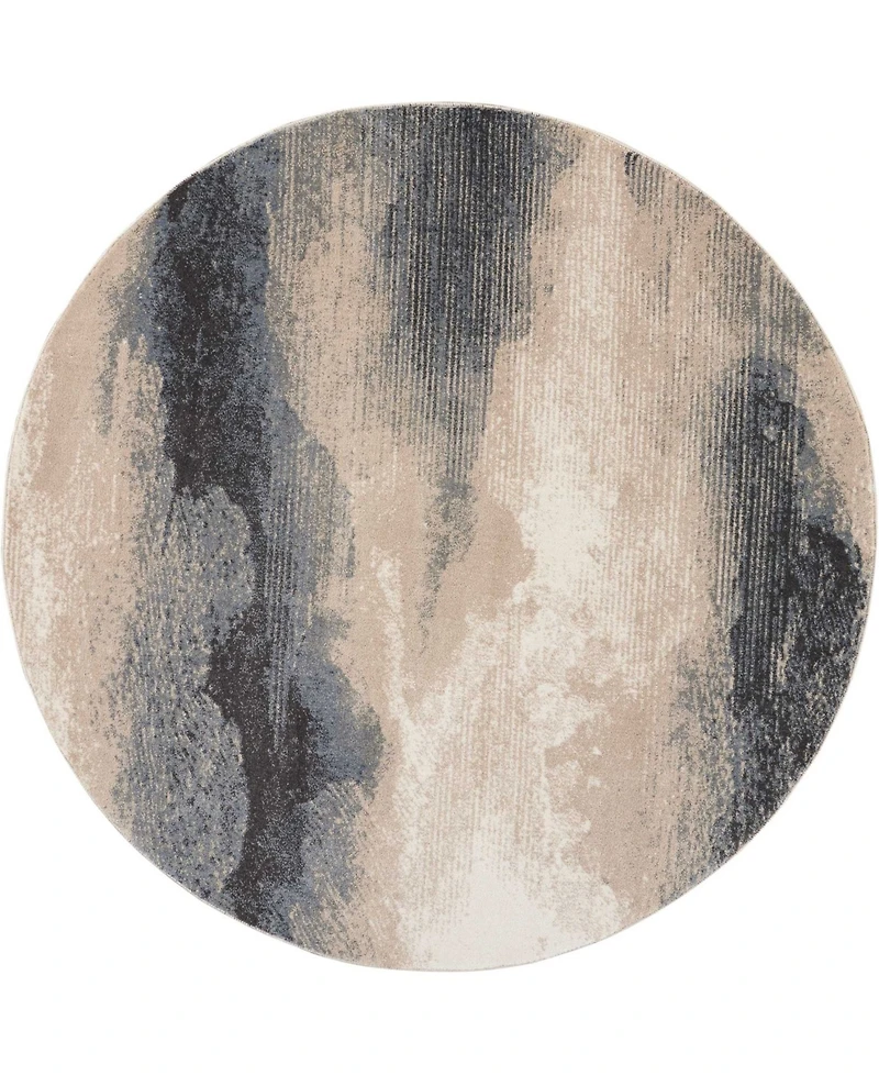 Long Street Looms Samuel SAM06 Driftwood 5'3" Round Area Rug