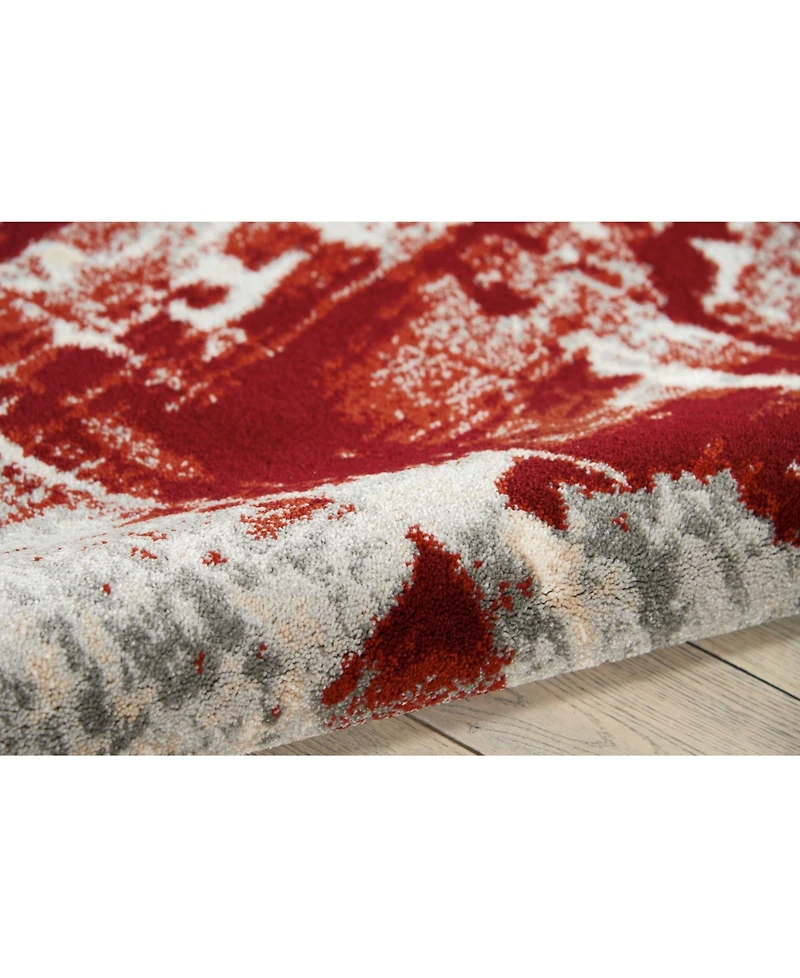 Long Street Looms Samuel SAM14 Ivory, Red 5'3" x 7'3" Area Rug