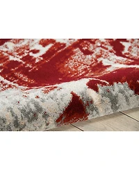 Long Street Looms Samuel SAM14 Ivory, Red 5'3" x 7'3" Area Rug