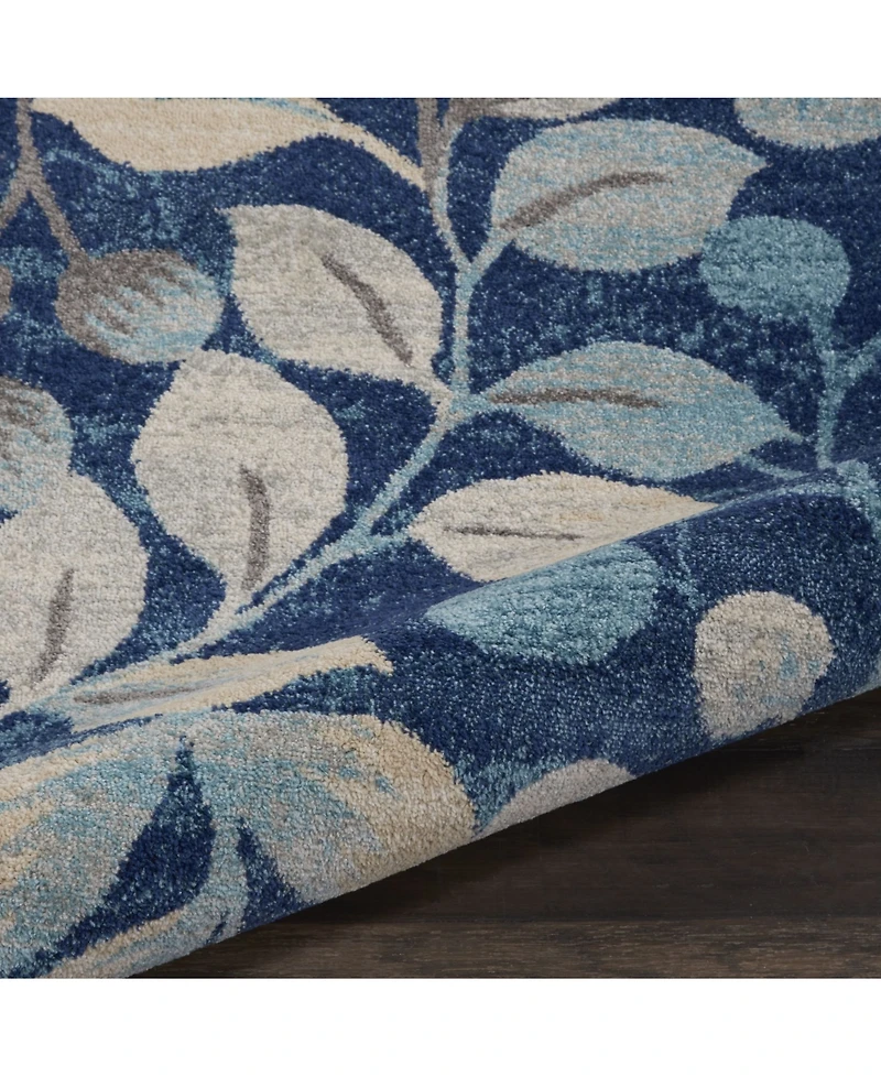 Long Street Looms Peace PEA03 Navy 5'3" Round Area Rug