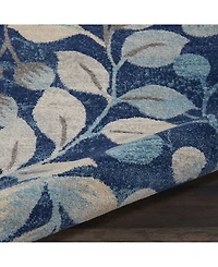 Long Street Looms Peace PEA03 Navy 5'3" Round Area Rug