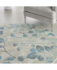 Long Street Looms Peace PEA03 Ivory 5'3" Round Area Rug