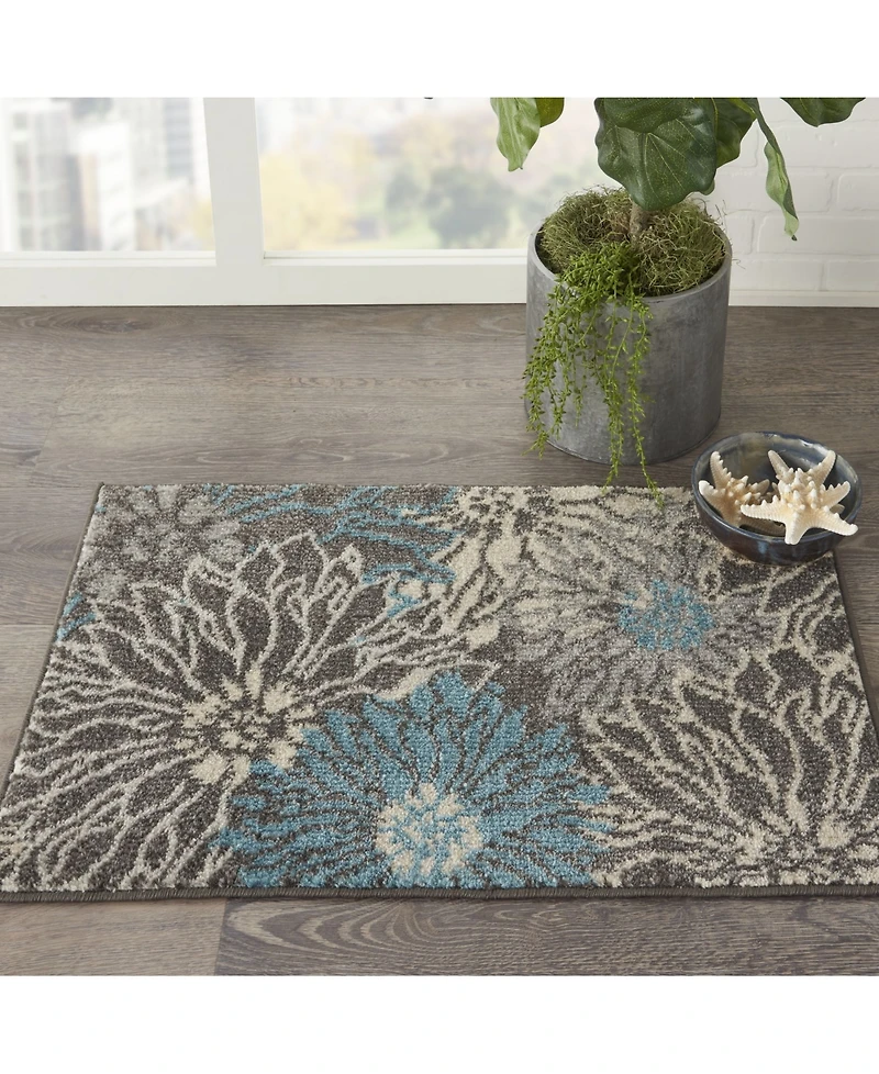 Long Street Looms Zeal ZEA17 Charcoal 1'10" x 2'10" Area Rug