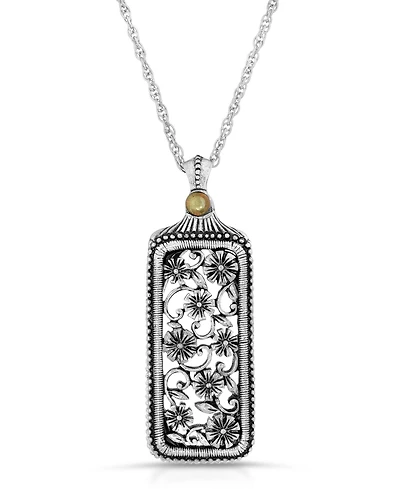 2028 Women's Pewter Flower Filigree Mirror Necklace