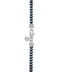 Esquire Men's Jewelry Fox Chain Necklace in Stainless Steel and Blue Ion-Plate, Created for Macy's