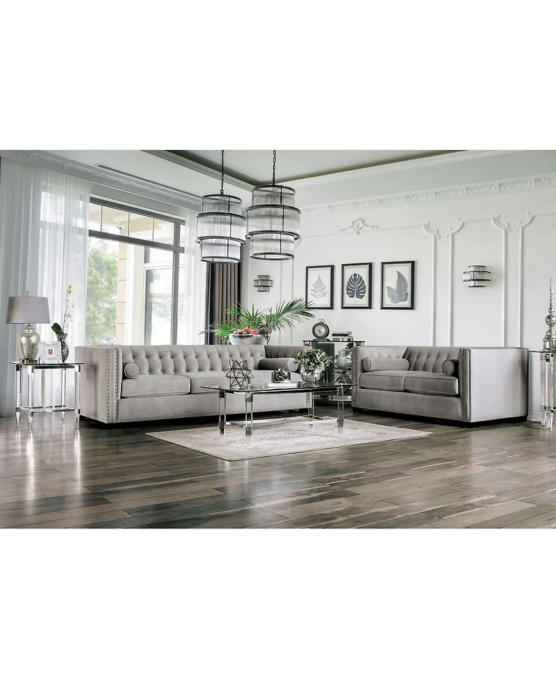 Furniture of America Cantar Upholstered Love Seat