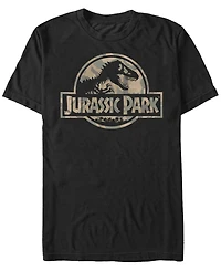 Fifth Sun Jurassic Park Men's Circle Logo Camo Short Sleeve T-Shirt