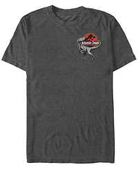 Fifth Sun Jurassic Park Men's Left Chest Raptor Logo Short Sleeve T-Shirt