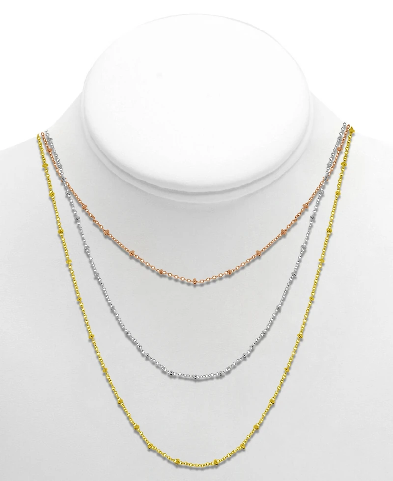 And Now This Silver Plated Beaded 18" Layered Necklace