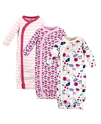 Touched by Nature Baby Girls Organic Cotton Kimono Gowns