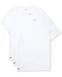 Lacoste Men's 3-Pack Essential Cotton Crew Neck Regular Fit Undershirts