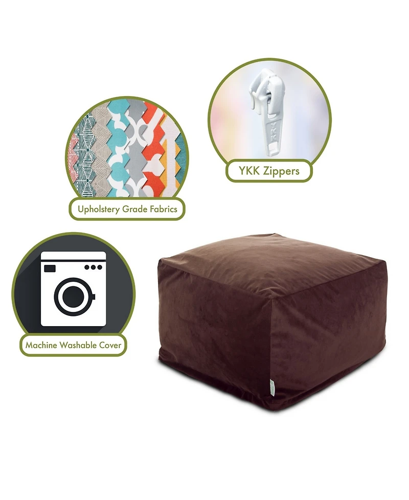 Majestic Home Goods Polyester Ottoman Square Pouf 27" x 17"