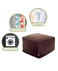 Majestic Home Goods Polyester Ottoman Square Pouf 27" x 17"