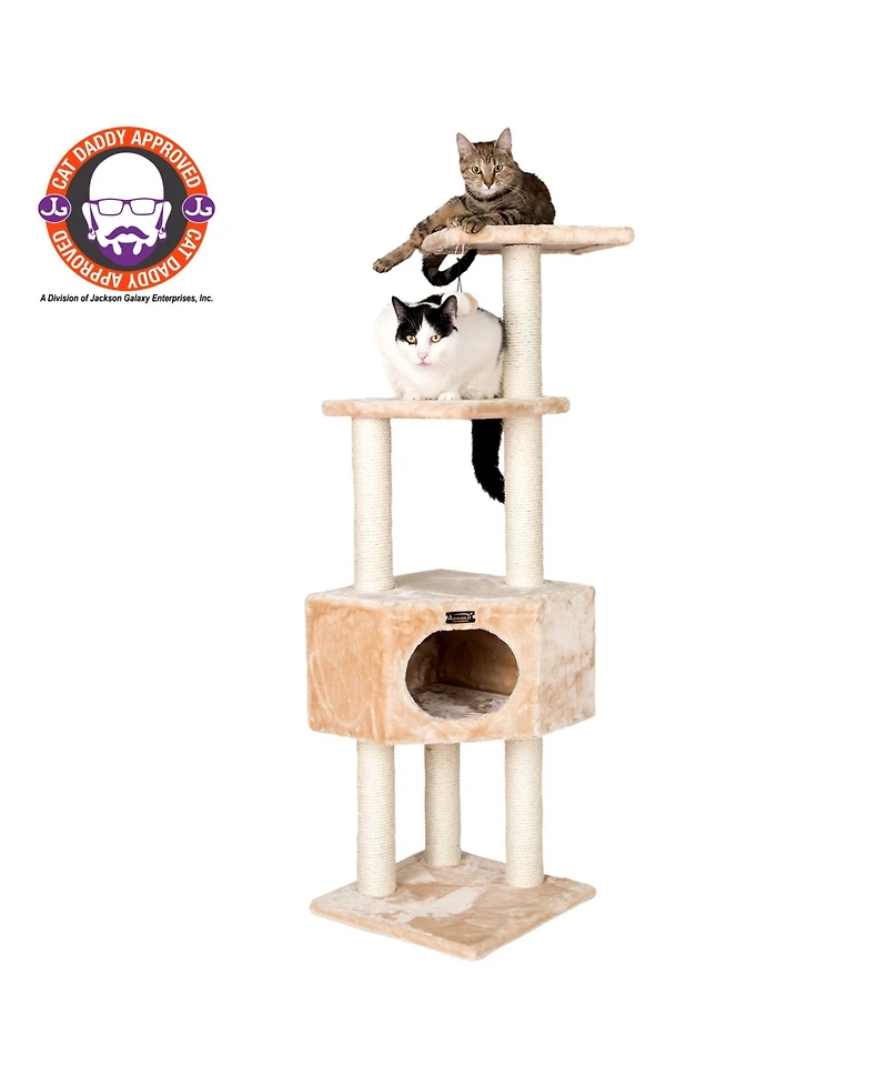 Armarkat 3 Tier Real Wood Cat Tree, Armarkat Scratch furniture A5201, Beige