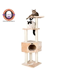Armarkat 3 Tier Real Wood Cat Tree, Armarkat Scratch furniture A5201, Beige