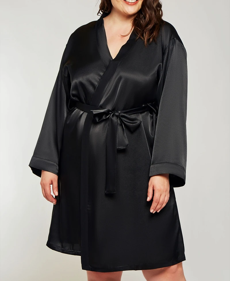 Plus Marina Lux Satin Robe Lingerie