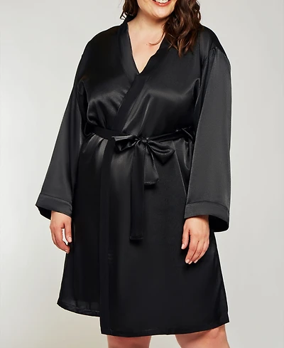 Plus Marina Lux Satin Robe Lingerie