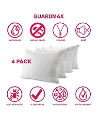 Waterproof Zippered Pillow Protector - King Size - 4 Pack