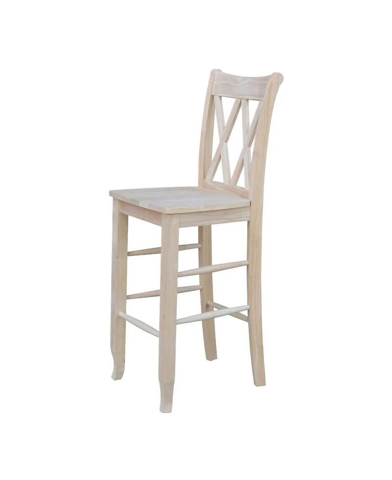 International Concepts Double X-Back Bar Height Stool